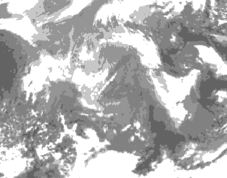 GDPS total cloud 012 hour forecast chart for Canada based on 2025/12/26 1200Z data