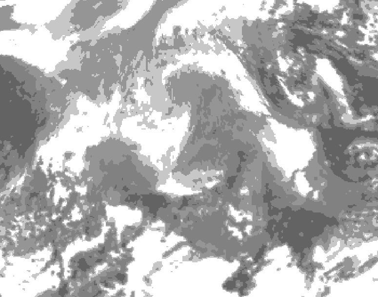 GDPS total cloud 018 hour forecast chart for Canada based on 2025/12/26 1200Z data