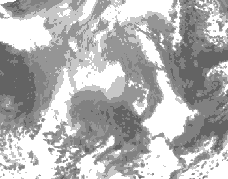 GDPS total cloud 036 hour forecast chart for Canada based on 2025/12/26 1200Z data