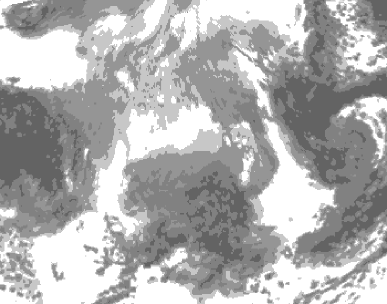 GDPS total cloud 042 hour forecast chart for Canada based on 2025/12/26 1200Z data