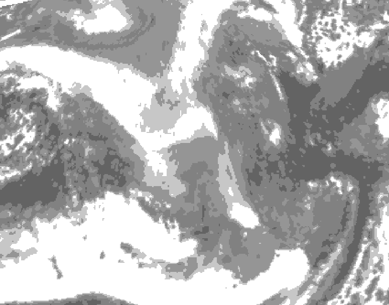 GDPS total cloud 102 hour forecast chart for Canada based on 2025/12/26 1200Z data