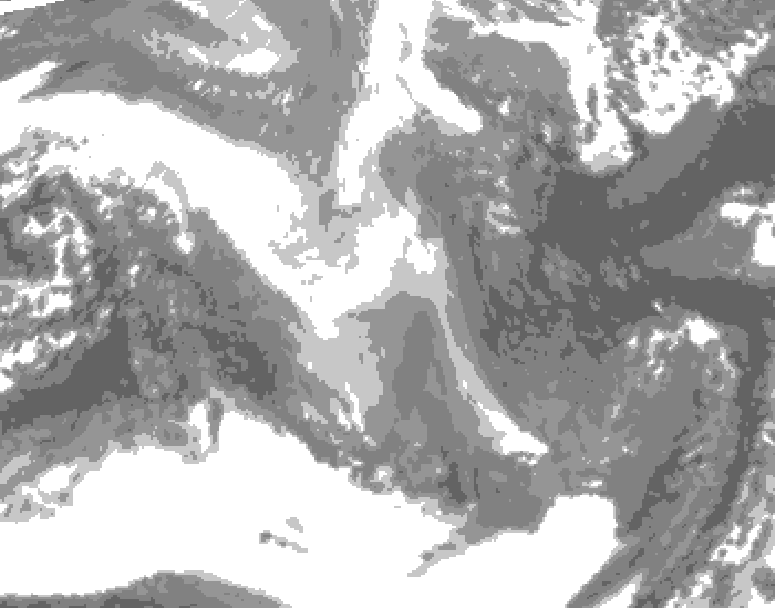 GDPS total cloud 108 hour forecast chart for Canada based on 2025/12/26 1200Z data