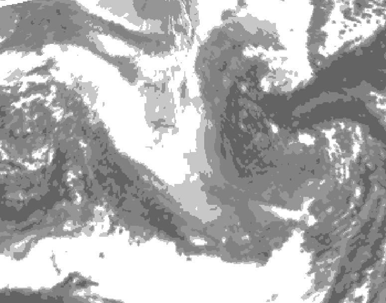 GDPS total cloud 120 hour forecast chart for Canada based on 2025/12/26 1200Z data
