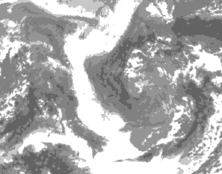GDPS total cloud 150 hour forecast chart for Canada based on 2025/12/26 1200Z data