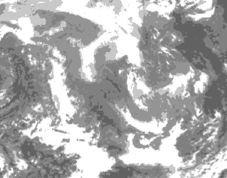 GDPS total cloud 192 hour forecast chart for Canada based on 2025/12/26 1200Z data