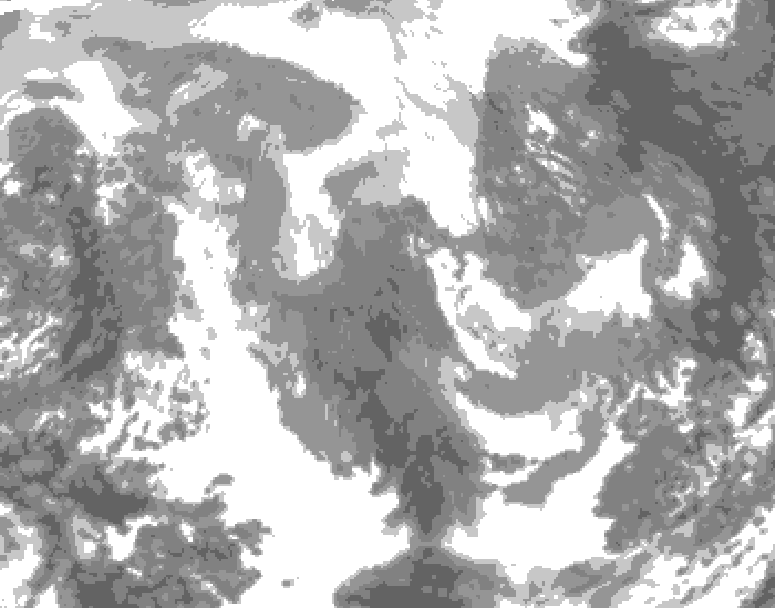 GDPS total cloud 198 hour forecast chart for Canada based on 2025/12/26 1200Z data