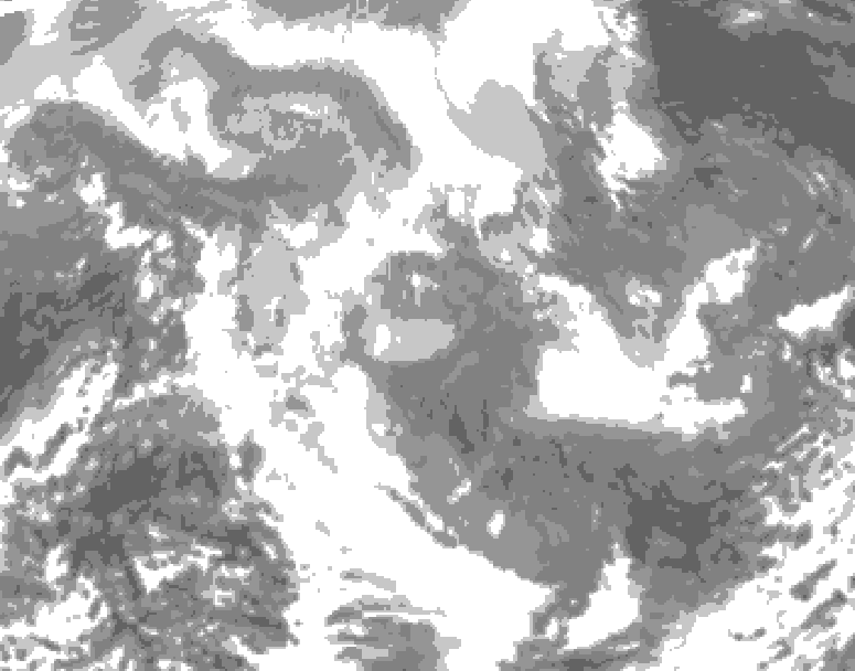 GDPS total cloud 222 hour forecast chart for Canada based on 2025/12/26 1200Z data
