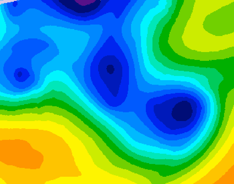 GDPS 500 millibar geopotential height 096 hour forecast chart for Canada based on 2025/12/27 0000Z data