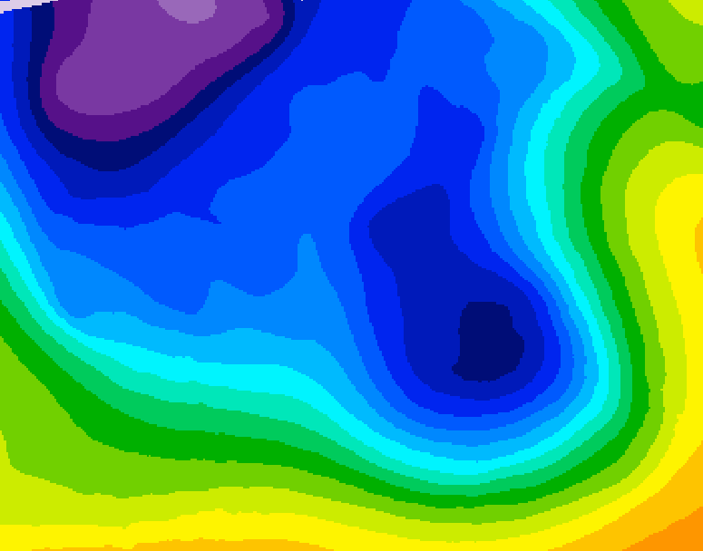 GDPS 500 millibar geopotential height 234 hour forecast chart for Canada based on 2025/12/27 0000Z data