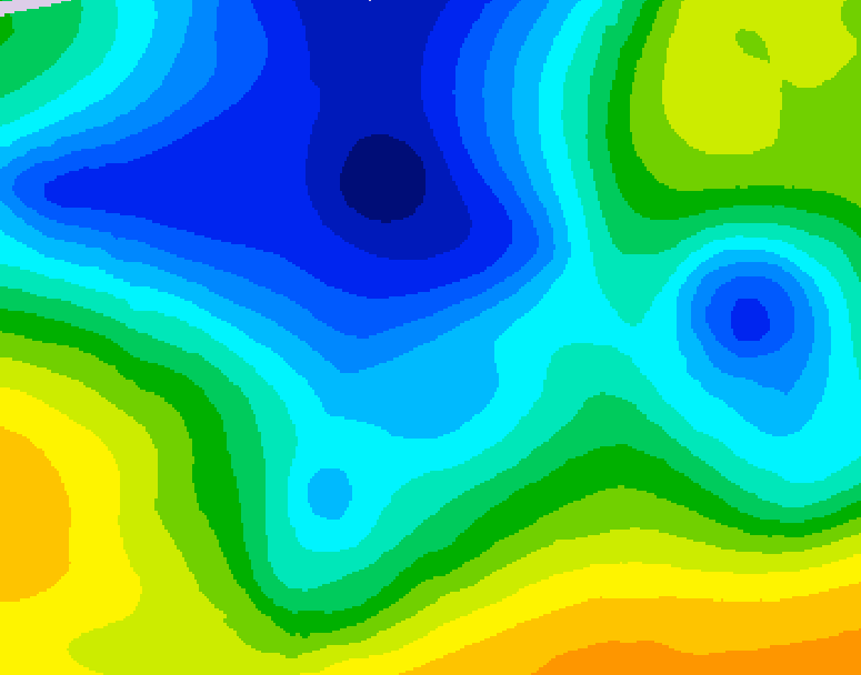 GDPS 500 millibar geopotential height 024 hour forecast chart for Canada based on 2025/12/27 1200Z data