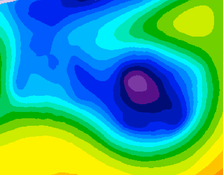 GDPS 500 millibar geopotential height 120 hour forecast chart for Canada based on 2025/12/27 1200Z data