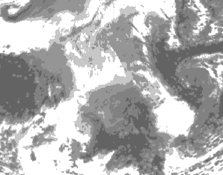 GDPS total cloud 036 hour forecast chart for Canada based on 2025/12/27 0000Z data