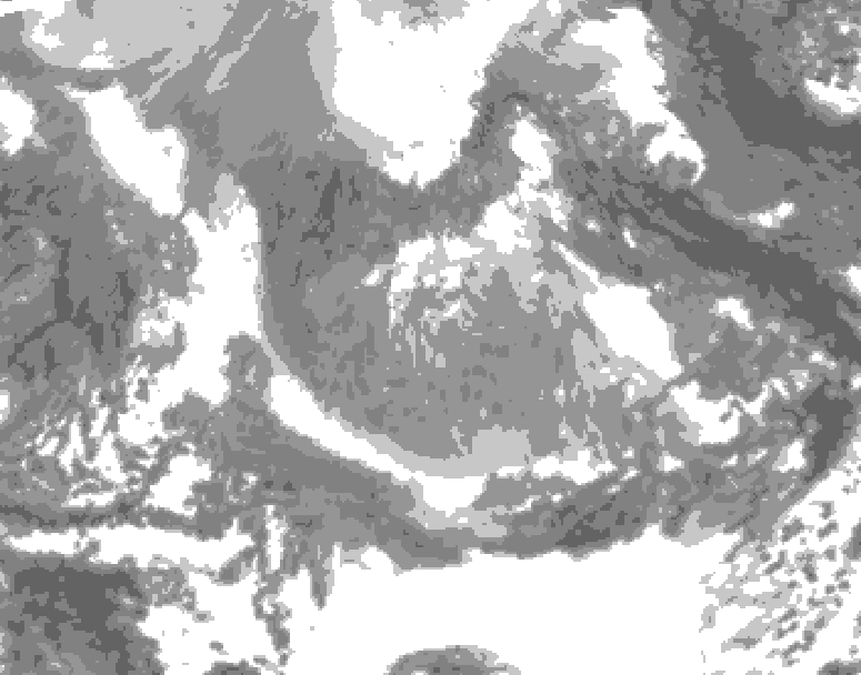 GDPS total cloud 168 hour forecast chart for Canada based on 2025/12/27 0000Z data
