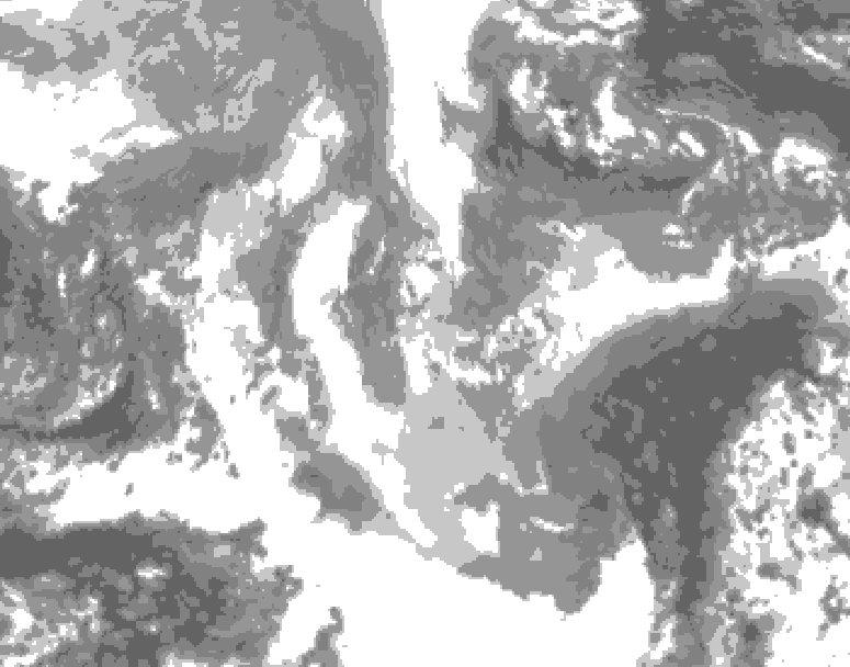 GDPS total cloud 216 hour forecast chart for Canada based on 2025/12/27 0000Z data