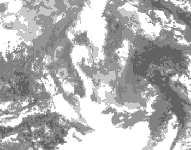 GDPS total cloud 234 hour forecast chart for Canada based on 2025/12/27 0000Z data