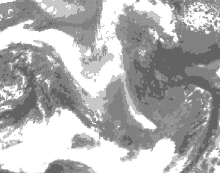 GDPS total cloud 084 hour forecast chart for Canada based on 2025/12/27 1200Z data