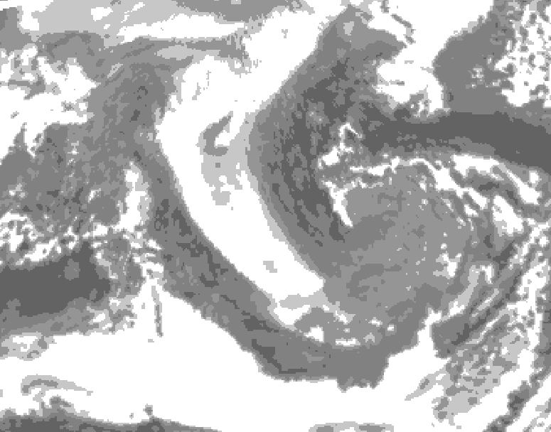 GDPS total cloud 108 hour forecast chart for Canada based on 2025/12/27 1200Z data
