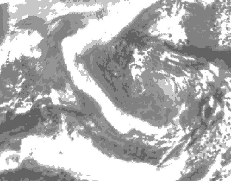GDPS total cloud 120 hour forecast chart for Canada based on 2025/12/27 1200Z data
