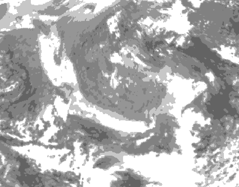 GDPS total cloud 156 hour forecast chart for Canada based on 2025/12/27 1200Z data