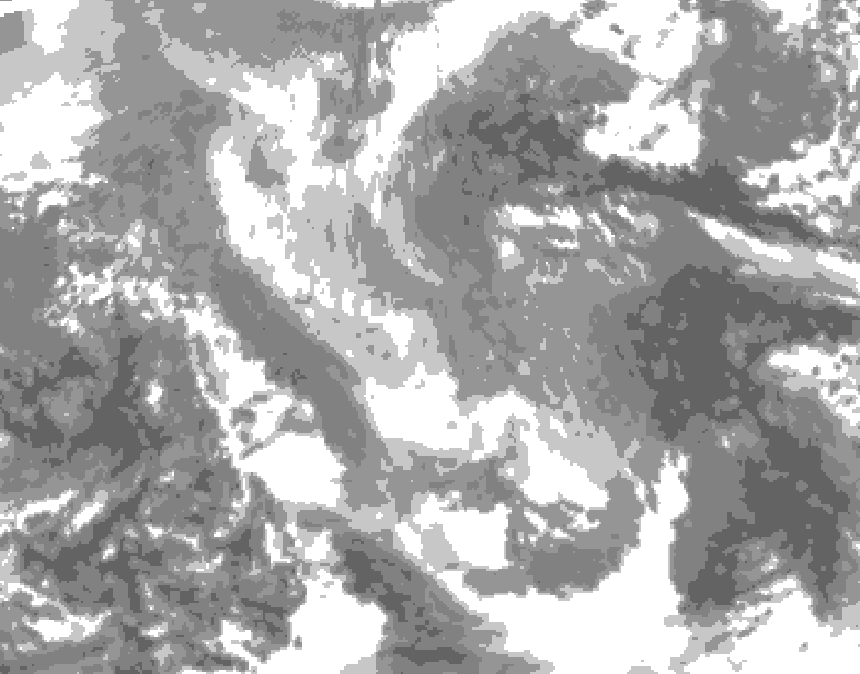 GDPS total cloud 222 hour forecast chart for Canada based on 2025/12/27 1200Z data