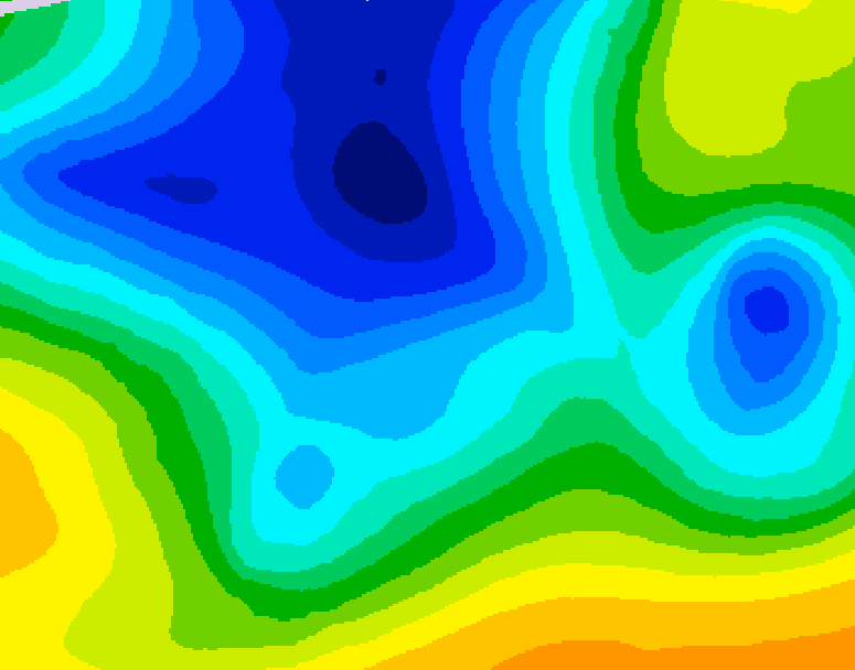 GDPS 500 millibar geopotential height 006 hour forecast chart for Canada based on 2025/12/28 0000Z data