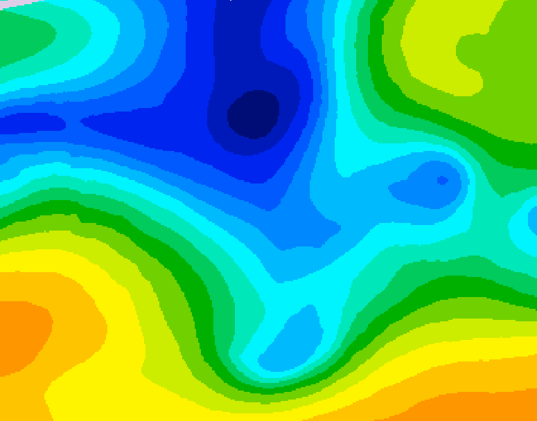 GDPS 500 millibar geopotential height 030 hour forecast chart for Canada based on 2025/12/28 0000Z data