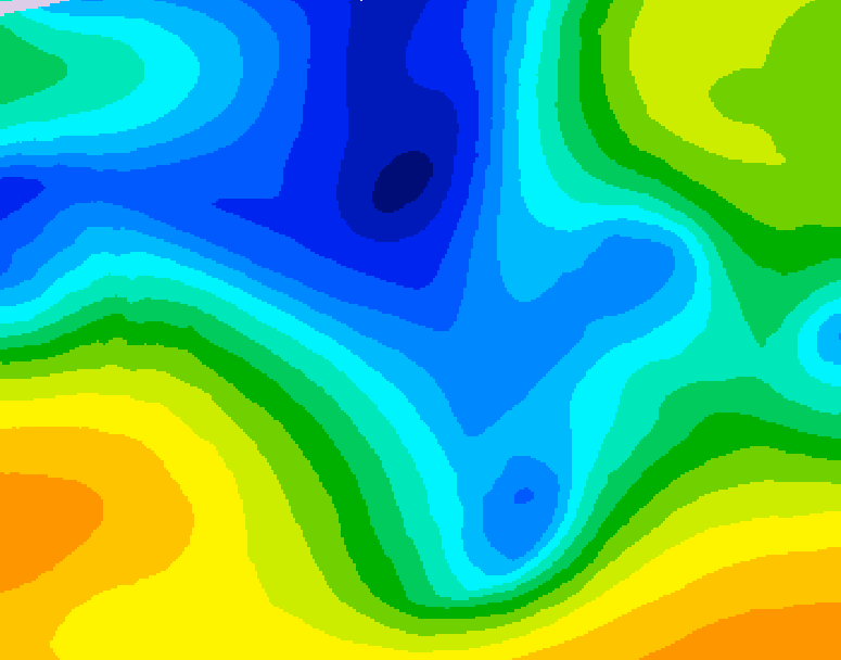 GDPS 500 millibar geopotential height 036 hour forecast chart for Canada based on 2025/12/28 0000Z data
