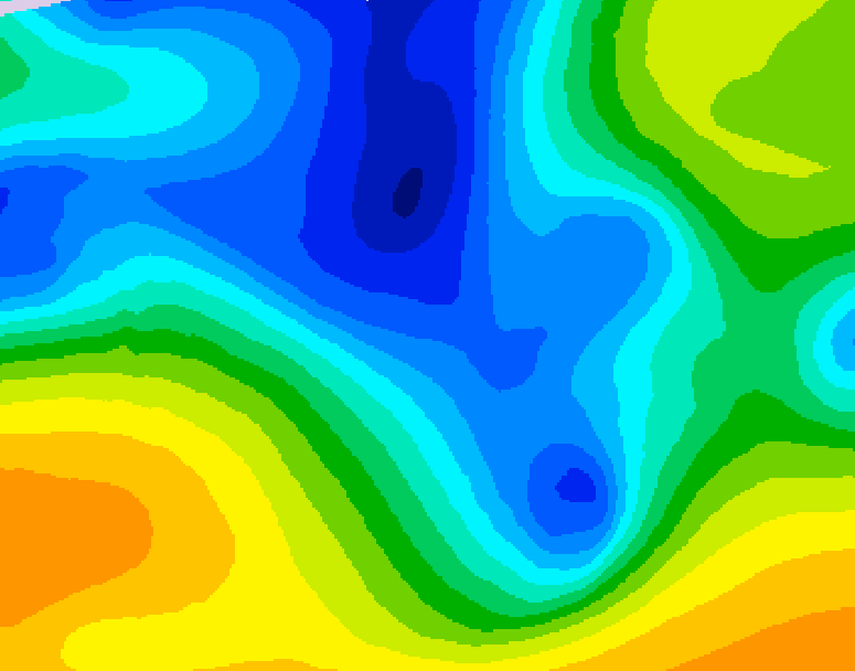 GDPS 500 millibar geopotential height 042 hour forecast chart for Canada based on 2025/12/28 0000Z data