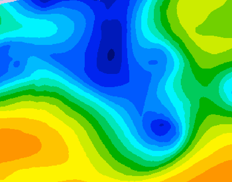 GDPS 500 millibar geopotential height 048 hour forecast chart for Canada based on 2025/12/28 0000Z data