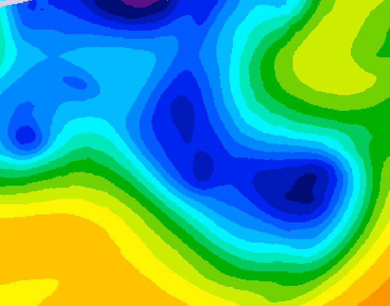 GDPS 500 millibar geopotential height 072 hour forecast chart for Canada based on 2025/12/28 0000Z data