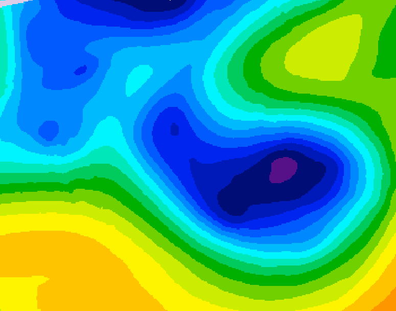 GDPS 500 millibar geopotential height 084 hour forecast chart for Canada based on 2025/12/28 0000Z data