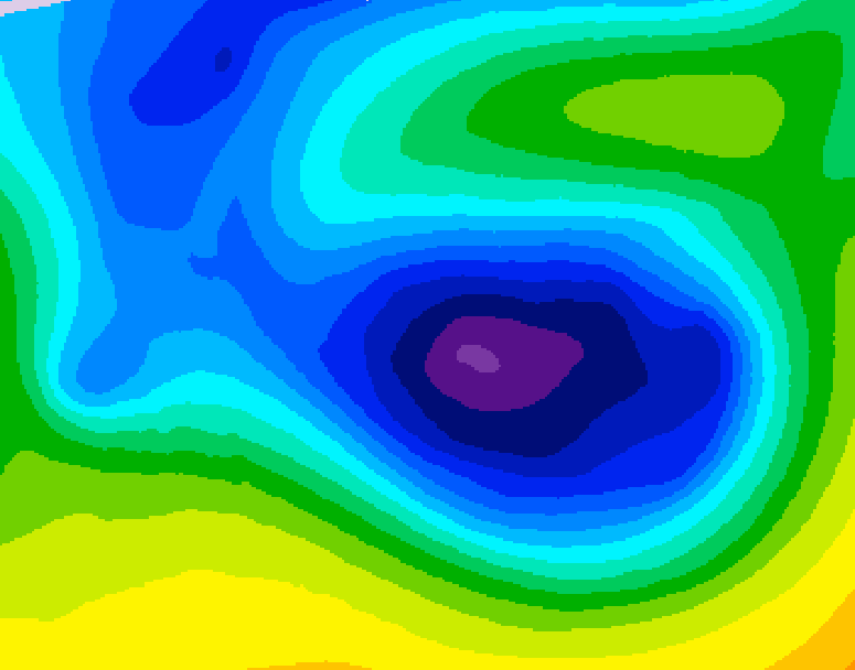 GDPS 500 millibar geopotential height 120 hour forecast chart for Canada based on 2025/12/28 0000Z data