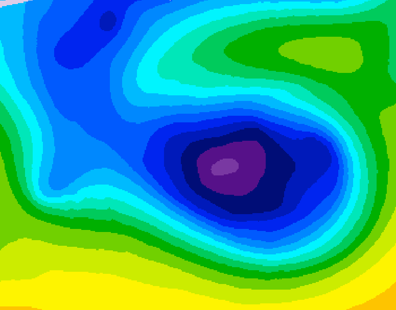 GDPS 500 millibar geopotential height 126 hour forecast chart for Canada based on 2025/12/28 0000Z data