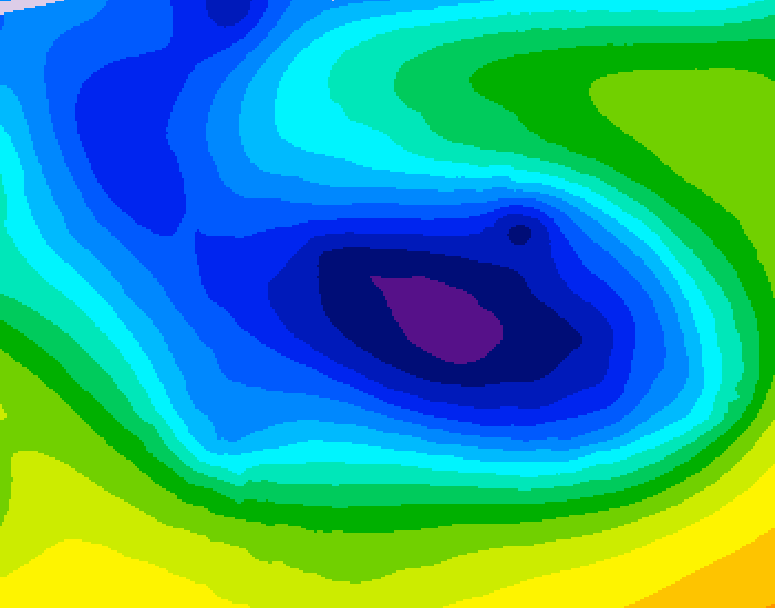 GDPS 500 millibar geopotential height 144 hour forecast chart for Canada based on 2025/12/28 0000Z data