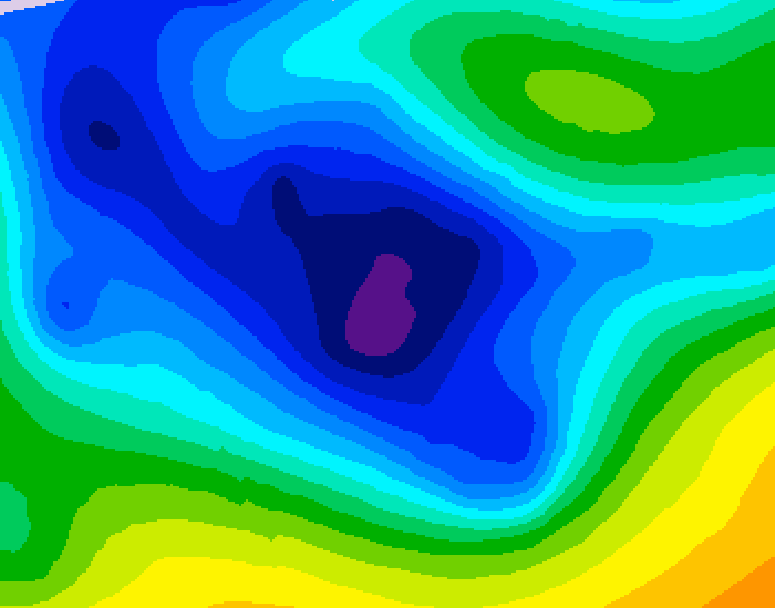 GDPS 500 millibar geopotential height 180 hour forecast chart for Canada based on 2025/12/28 0000Z data