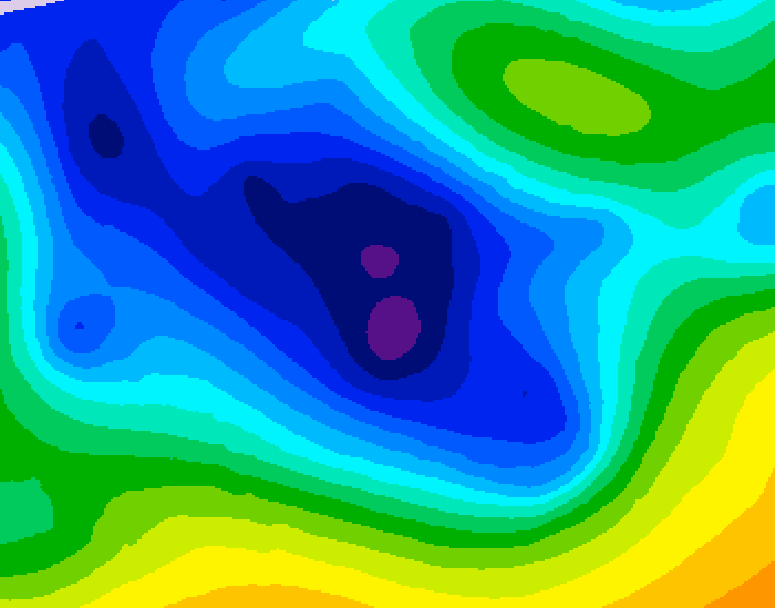 GDPS 500 millibar geopotential height 186 hour forecast chart for Canada based on 2025/12/28 0000Z data
