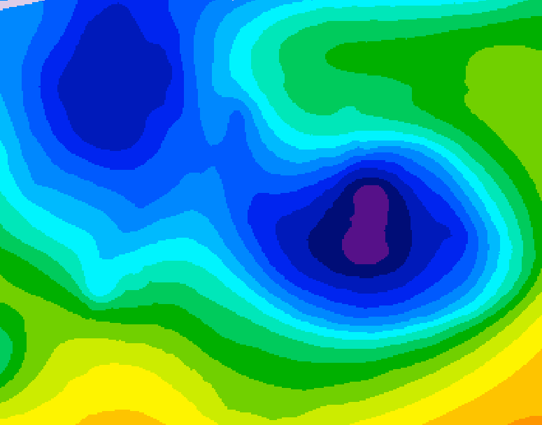 GDPS 500 millibar geopotential height 132 hour forecast chart for Canada based on 2025/12/28 1200Z data