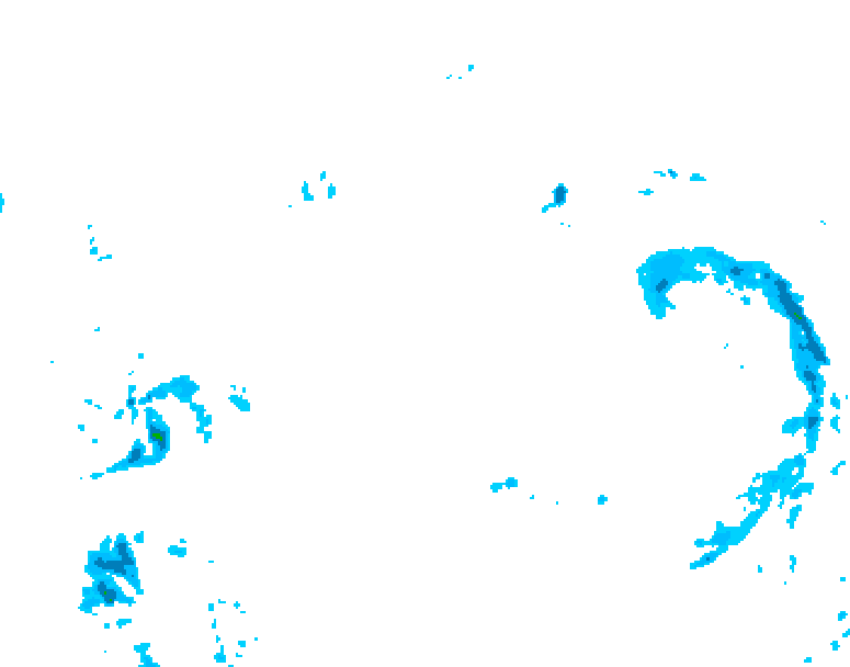 GDPS precipitation 126 hour forecast chart for Canada based on 2025/12/28 0000Z data