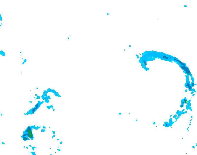 GDPS precipitation 132 hour forecast chart for Canada based on 2025/12/28 0000Z data
