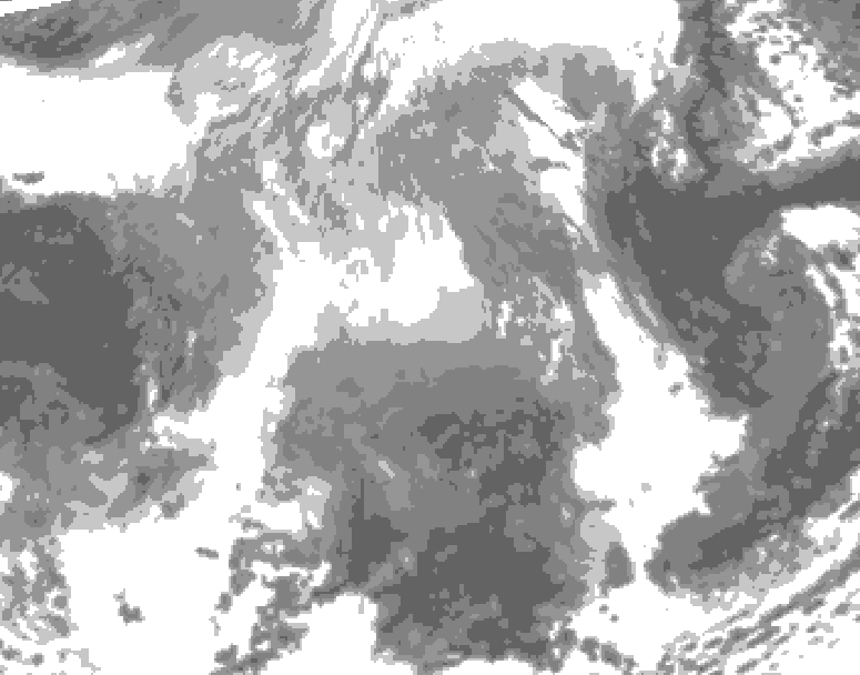 GDPS total cloud 006 hour forecast chart for Canada based on 2025/12/28 0000Z data