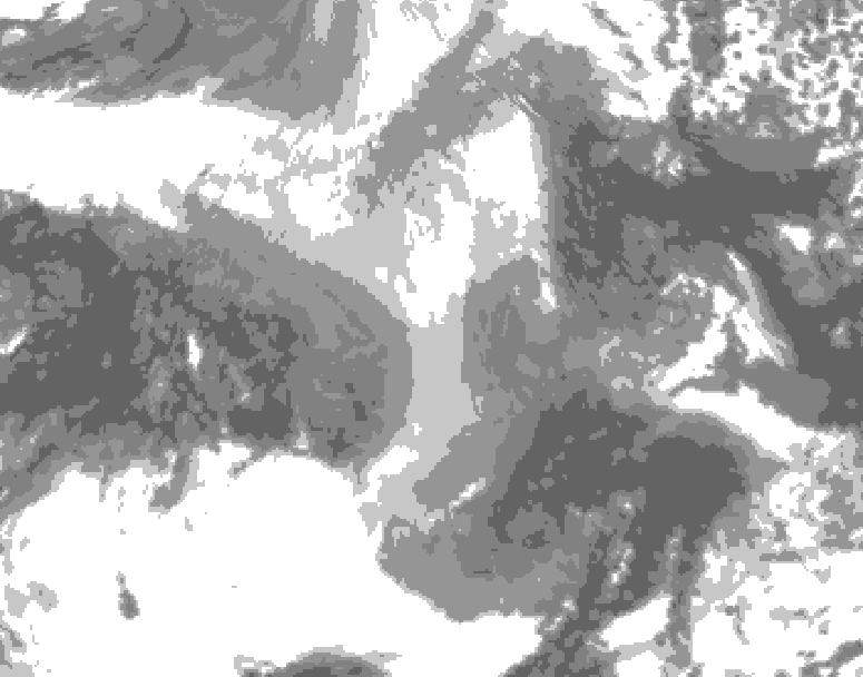 GDPS total cloud 036 hour forecast chart for Canada based on 2025/12/28 0000Z data
