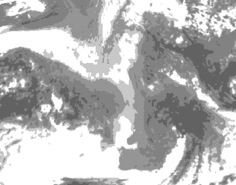 GDPS total cloud 048 hour forecast chart for Canada based on 2025/12/28 0000Z data