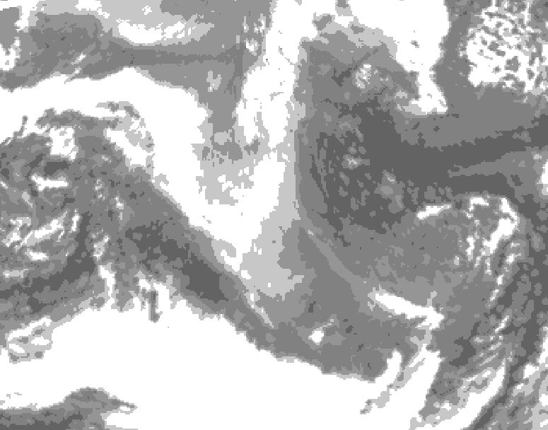 GDPS total cloud 078 hour forecast chart for Canada based on 2025/12/28 0000Z data