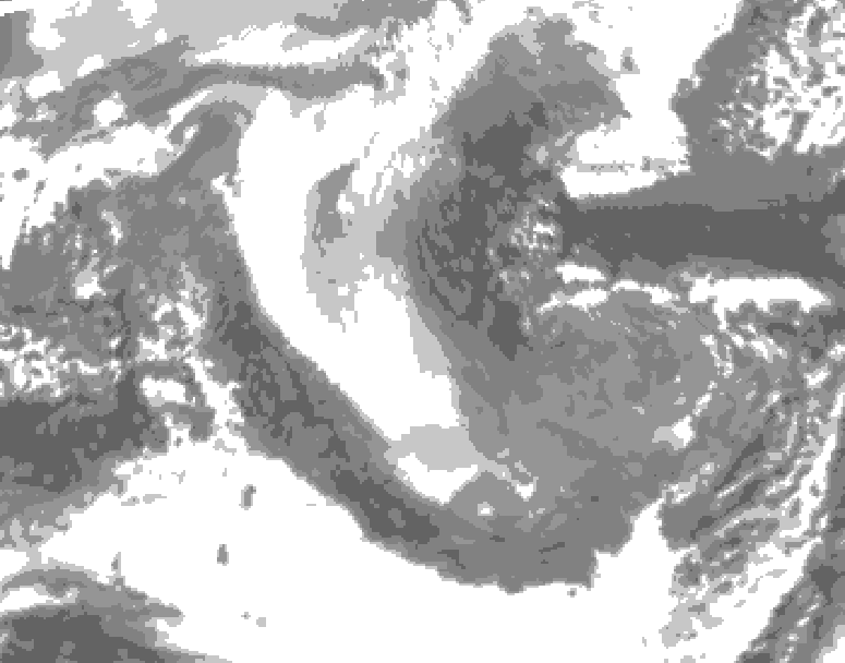 GDPS total cloud 090 hour forecast chart for Canada based on 2025/12/28 0000Z data