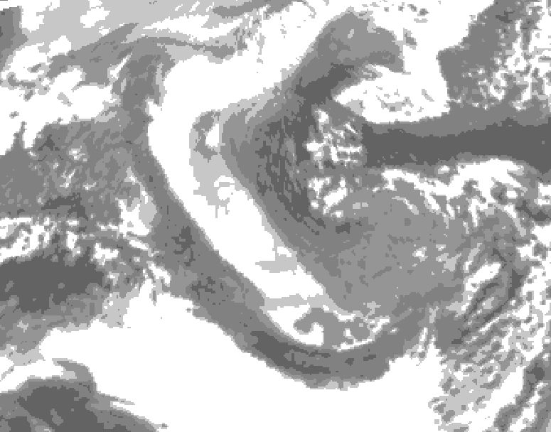 GDPS total cloud 096 hour forecast chart for Canada based on 2025/12/28 0000Z data