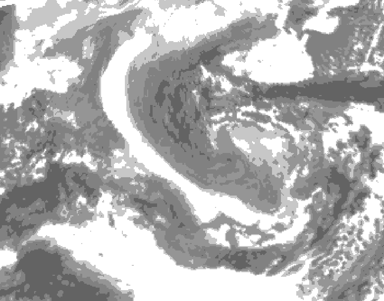 GDPS total cloud 108 hour forecast chart for Canada based on 2025/12/28 0000Z data