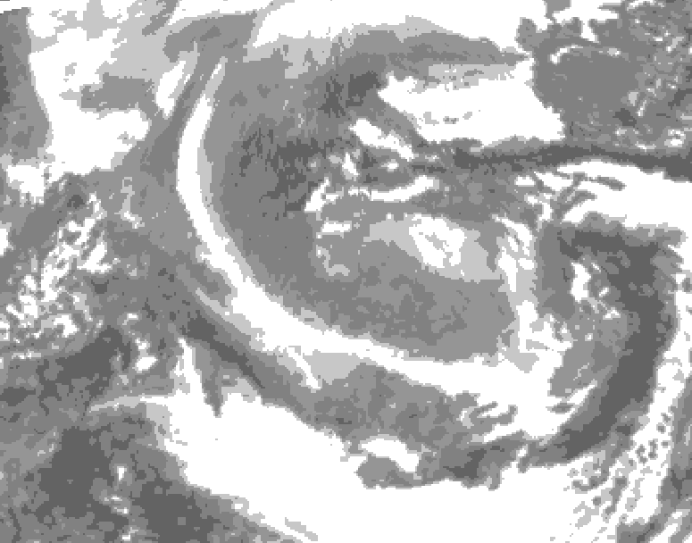 GDPS total cloud 120 hour forecast chart for Canada based on 2025/12/28 0000Z data