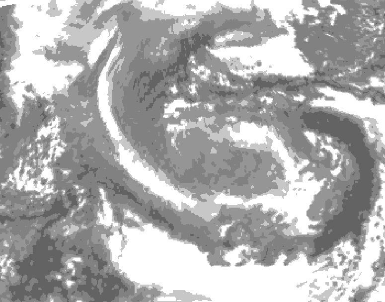 GDPS total cloud 126 hour forecast chart for Canada based on 2025/12/28 0000Z data