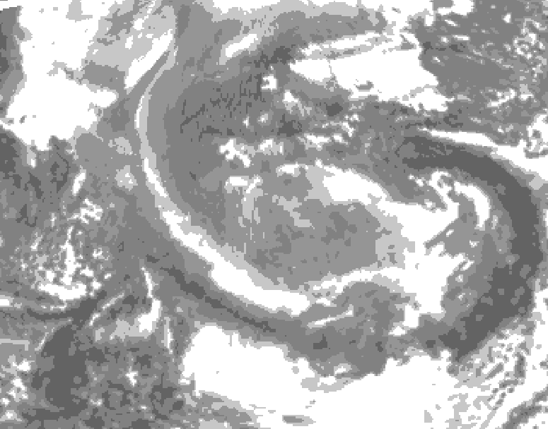 GDPS total cloud 132 hour forecast chart for Canada based on 2025/12/28 0000Z data