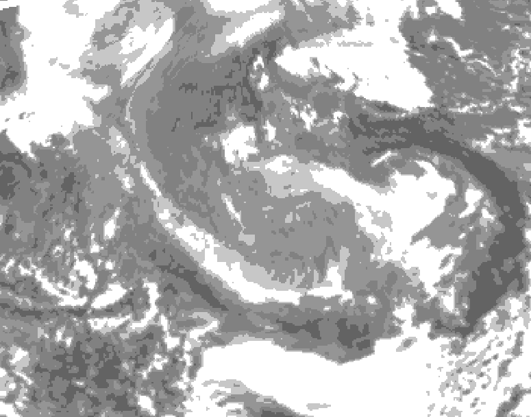 GDPS total cloud 138 hour forecast chart for Canada based on 2025/12/28 0000Z data